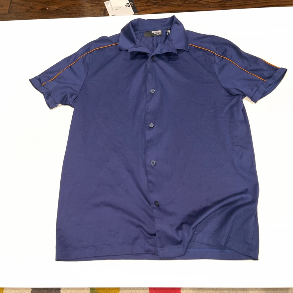 Murano Blue Casual Button Down Shirt